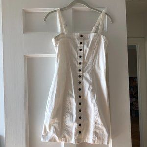 White denim mini dress